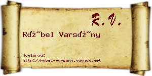 Rábel Varsány névjegykártya